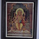 God Vishnu Avatar Collectible Old Religious Print in Old Wooden Frame #3167