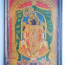Hindu God Shrinathji Krishna Avatar Rare Old Print in Old Wooden Frame #2765