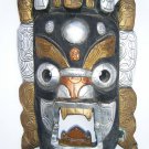 Tribal Wooden Mask, Old Rare Hand Coloured Handmade Original African Mask  #1591