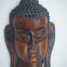 BUDDHA HEAD MASK OLD HAND PAINTED WOODEN MASK WALL HANGING RARE INDIA #757