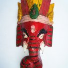 Ganesha Wooden Mask, Old Rare Hand Coloured Handmade Original Indian Mask  #1574