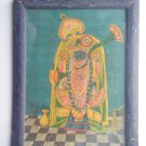 Shrinathji Krishna Dwaarkadhish God Old Print in Old Wooden Frame India #2753