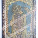 Shrinathji Krishna Avatar Home Worship Old Print in Old Wooden Frame India #2551