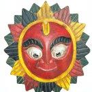Ganesha Wooden Mask, Old Rare Hand Coloured Handmade Original Indian Mask  #1583