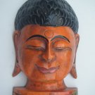 Buddha Wooden Mask, Old Rare Hand Coloured Handmade Original Indian Mask  #755