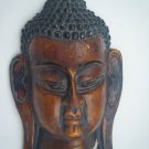 Buddha Wooden Mask, Old Rare Hand Coloured Handmade Original Indian Mask  #757