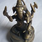 Antique Hindu God GANESHA Traditional Old Statue Brass Elephant God Rare #236