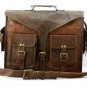 15" Men's Vintage Brown Leather Messenger Laptop Shoulder Gift Bag Briefcase#405