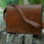 15" Mens Leather Vintage Satchel Messenger Gift Bag Shoulder Bag for Laptop #404