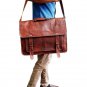 18" Men's Genuine Leather Laptop Vintage Satchel Messenger Macbook Bag #428