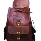 20" Genuine Leather Unisex Rucksack Backpack College Bag Travel Laptop #D443