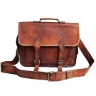 16" Men's Genuine Leather Messenger Macbook Laptop Briefcase Satchel Bag #D449