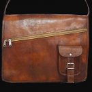 Genuine Real Leather Laptop Messenger Satchel Natural Briefcase Vintage Bag #432