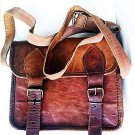 Men's Genuine Leather Brown Messenger Passport Bag Tablet Satchel #D464
