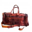 20" Men Genuine Leather Duffle Gym Large Travel Weekend Sports Luggage Bag #D457