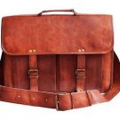 17" Leather Messenger Satchel Shoulder Laptop Bag Unisex with Pockets #D440