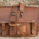 17" Stylish Handmade Real Leather Bag, Brown Laptop Corporate Office Bags #185