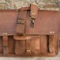 17" Stylish Handmade Real Leather Bag, Brown Laptop Corporate Office Bags #185
