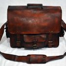 Genuine Vintage Leather Messenger Handmade Unisex Satchel Briefcase Bag #436