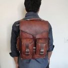 14" Vintage Macbook Leather Briefcase 2 in1 Messenger Bag Backpack Rucksack #406