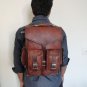 14" Vintage Macbook Leather Briefcase 2 in1 Messenger Bag Backpack Rucksack #406