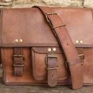 11" Pure Leather Messenger Bag, Vintage Brown Laptop Corporate Office Bags #201