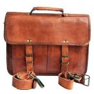14" Inch Mens Genuine Leather Messenger College Macbook Laptop Bag Satchel #D452