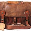 16" Men's Genuine Leather Messenger Laptop Bag Office Book School Bag India #119