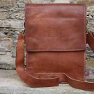 10" Stylish Pure Leather Messenger Bag, Brown Laptop Corporate Office Bags #196