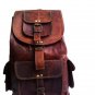 16" Genuine Leather Retro Rucksack Backpack College Picnic Bag Travel #D459
