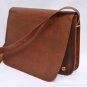 15" Leather Satchel Messenger Bag Briefcase With Laptop Protection Brown #422