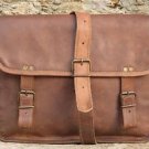 12" Stylish Pure Leather Messenger Bag, Brown Laptop Corporate Office Bags #194
