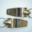 2 Vintage Brass Whistles Lot, Antique India Metal Police Gym Sports Whistle #692