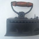 Original Working Coal Iron, Antique Traditional Clothing Press Wood Handle #1119