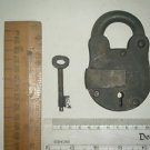 Antique Lock Old Vintage Hand Casted Rare Collectible Brass, Steel Pad Lock #557