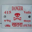 Rare Old Vintage Danger 415 Volts Ad Porcelain Enamel Sign Board India #1095