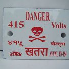 Rare Old Vintage Danger 415 Volts Ad Porcelain Enamel Sign Board India #1098