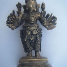 Brass Ganesha Statue, Old Original Elephant God Religious Item Rich Patina #967
