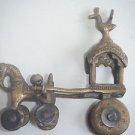 Antique Finished Brass Horse Cart, Collectible Chariot Home Decor & Gift #532