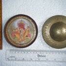 Old Original Brass Box Gattaji with Miniature Painting Hindu God Ganesha #314