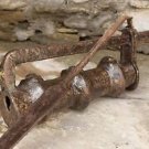 Large Lock Vintage Antique Old Hand Crafted Iron Push System Rare Lock #1652