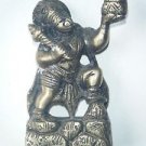 Brass Hanuman Statue, Antique Finished Monkey God Religious Item India #604