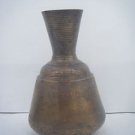 Original Old Brass Water Pot Vase, Rare Collectible Decor Artifact India #995
