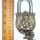 Brass Antique Finished Lock Handmade Heavy Pad Lock Rare India Working #1186