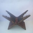 Antique Original Old Rare Wood Hand Carved Holy Book Folding Stand #1120