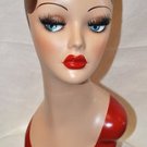 Beautiful Hand Painted Vintage Style Art Deco Flapper Mannequin Head Hat Stand