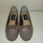 Women's A J VALENCI Bronze Taupe Leather Built for Comfort Low Wedge Loafers 7 M