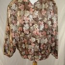 Womens Vintage Stunt Sports Camouflage Leaves 100% Silk Sz M Jacket Winbreaker