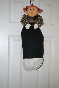 Plastic Grocery Bag Holder Doll Bag Lady Kitchen Bathroom Decor Storage