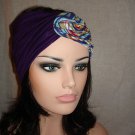 Extra-Wide Criss Cross Turban Headband  Hair Wrap Ear Warmer Hairband Dark Purpl